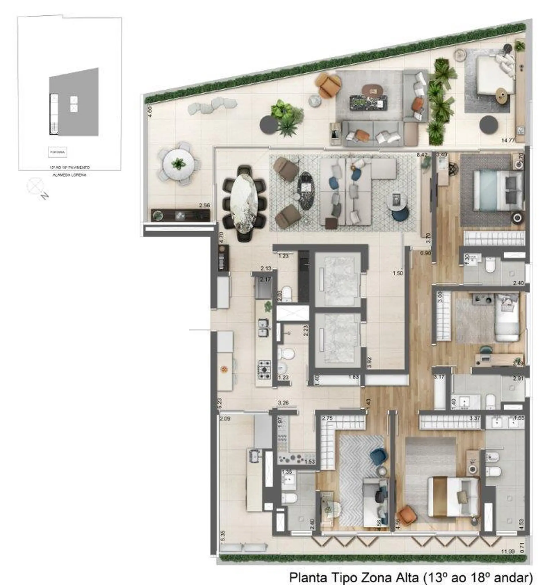Planta 2 – Facces Jardins by Helbor