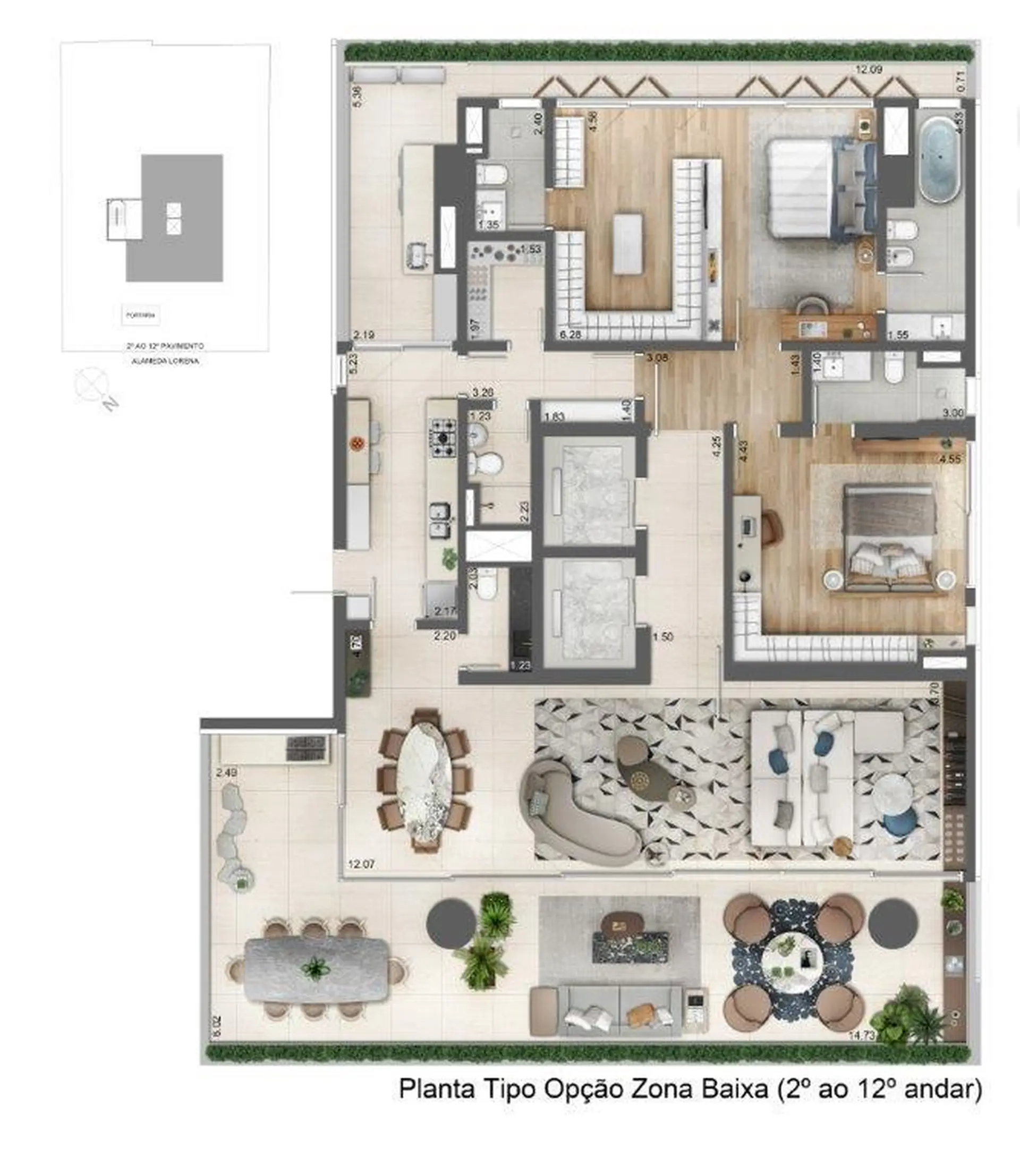 Planta 3 – Facces Jardins by Helbor