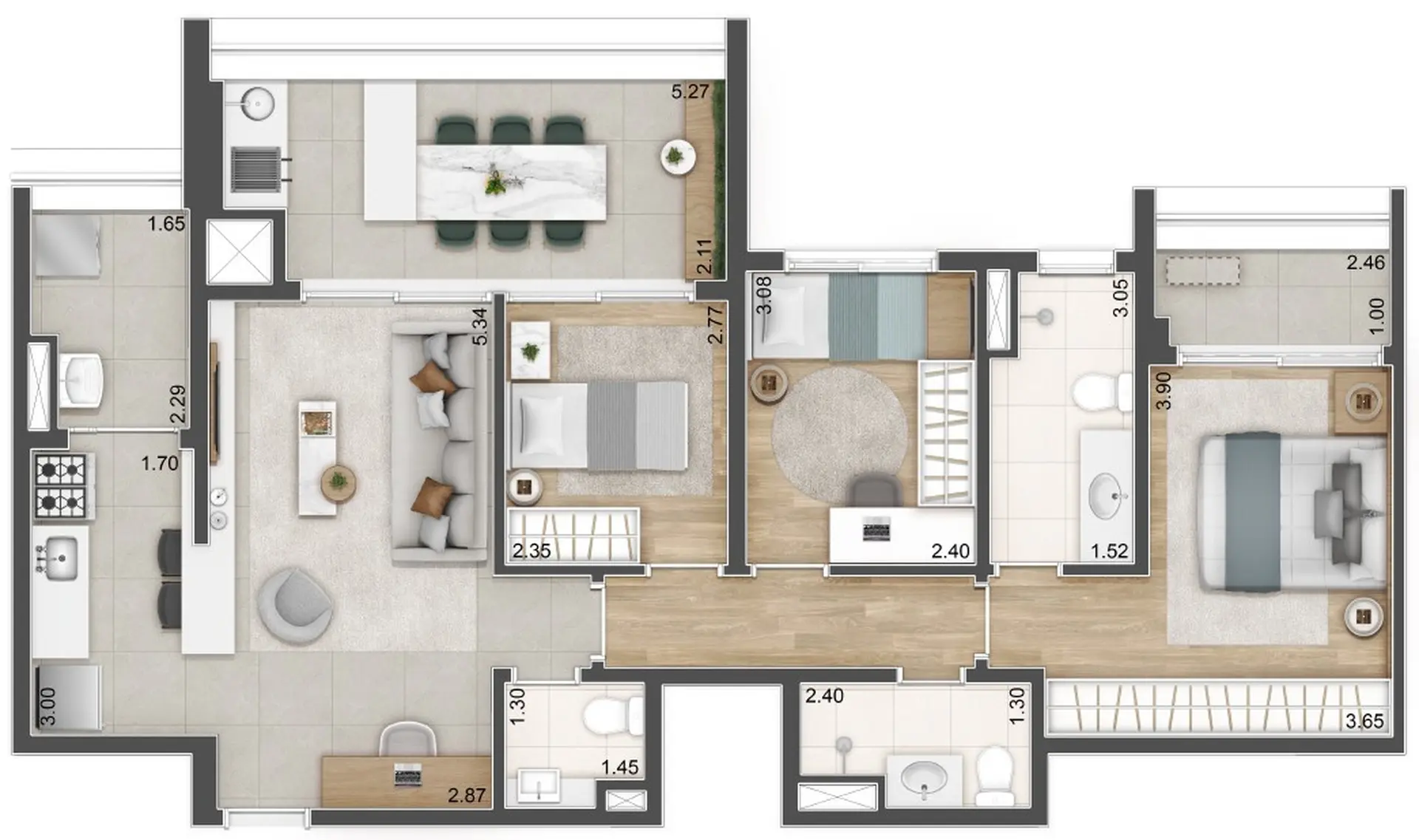 Planta 2 – Hi View Alto da Boa Vista Residence