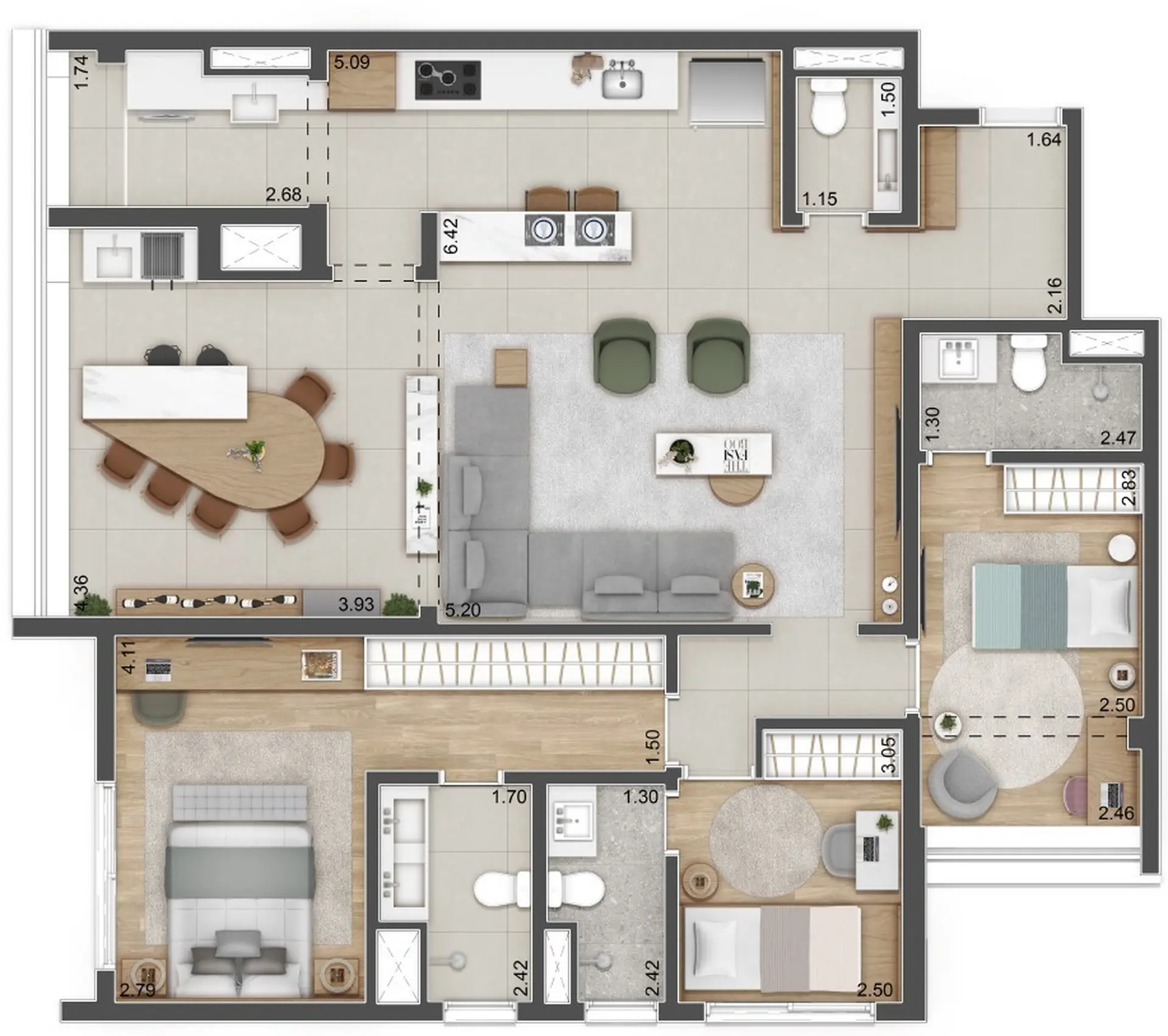 Planta 1 – Hi View Alto da Boa Vista Residence
