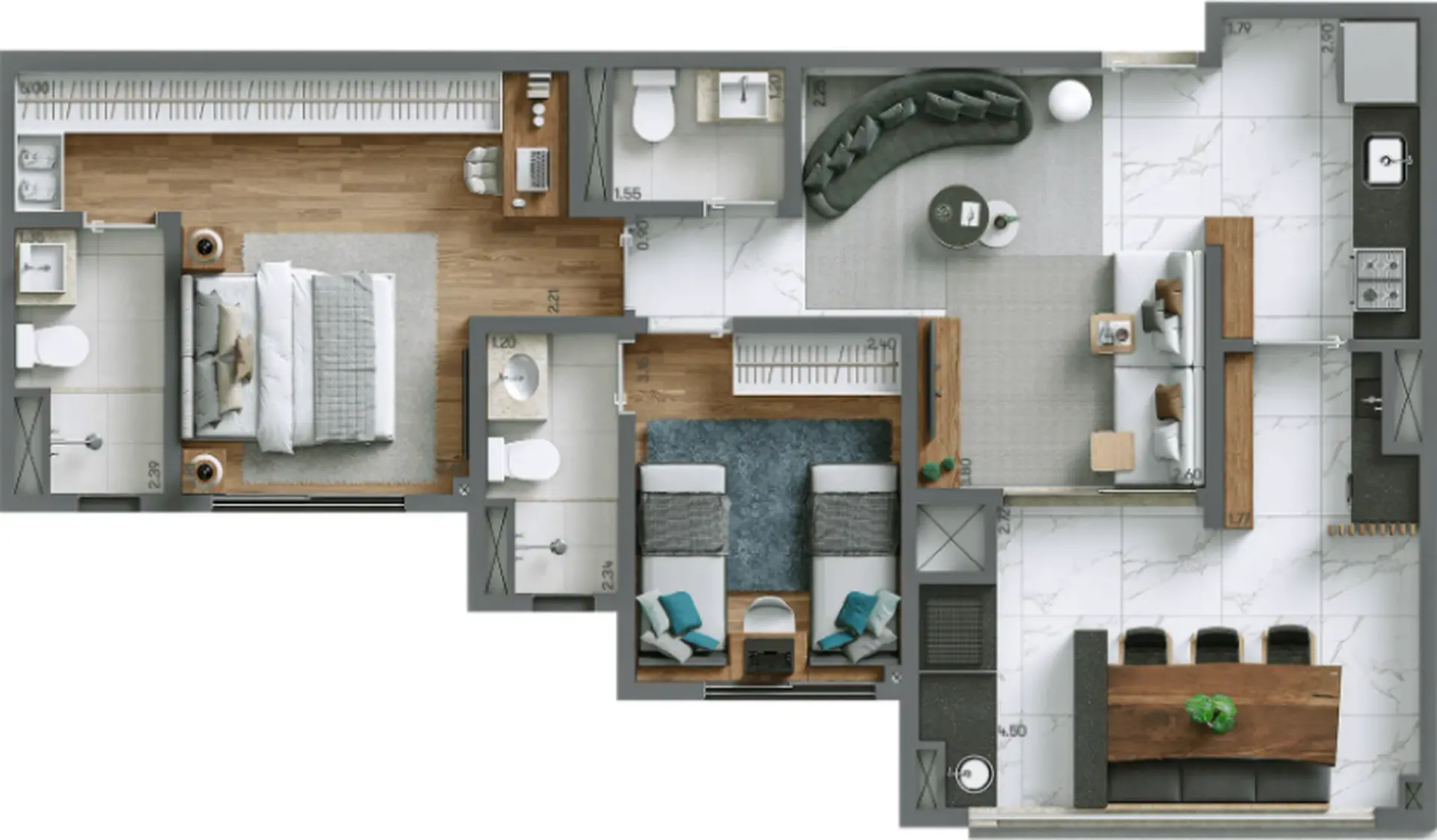 Planta 1 – Living Alto do Ipiranga