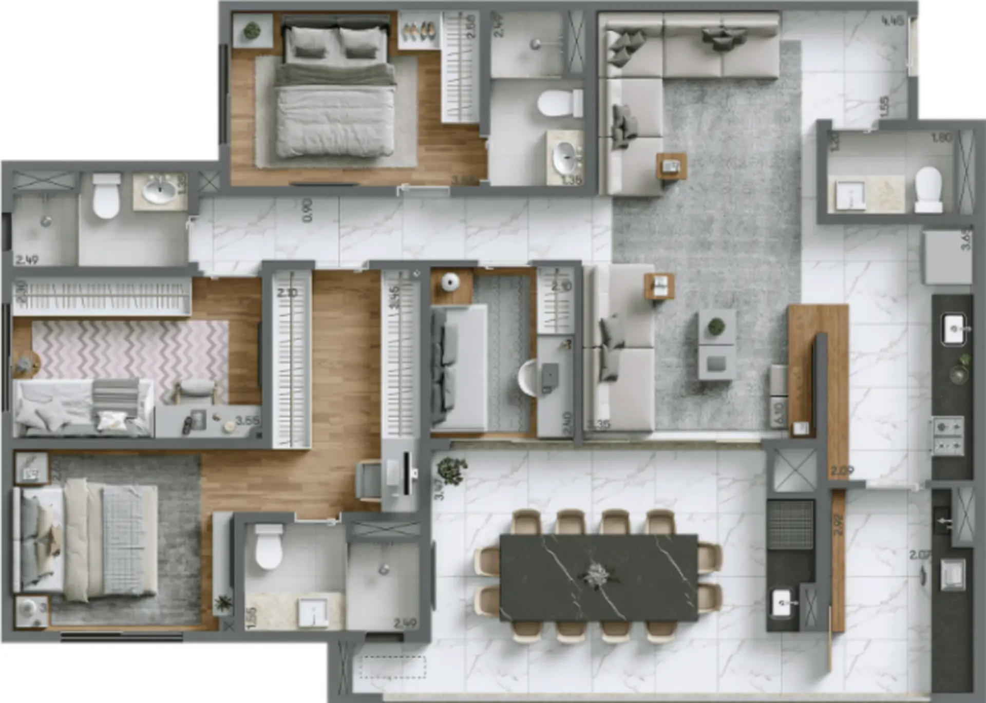 Planta 3 – Living Alto do Ipiranga