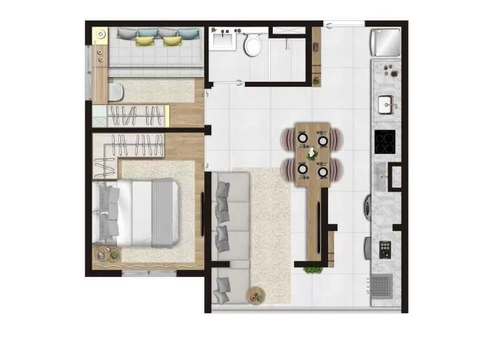 Planta 03 - 2 dorm 35m² – KZ Jabaquara