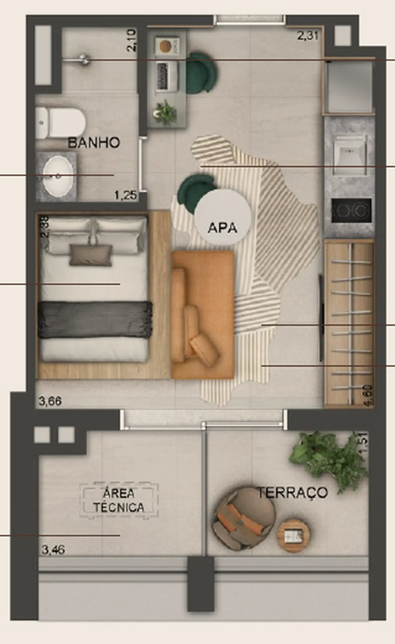 Planta 2 – Studios Paraíso by Lindenberg