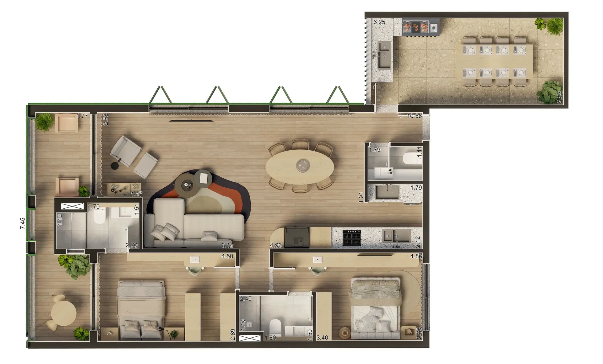 Planta 1 – Casa Vertical Apinajés