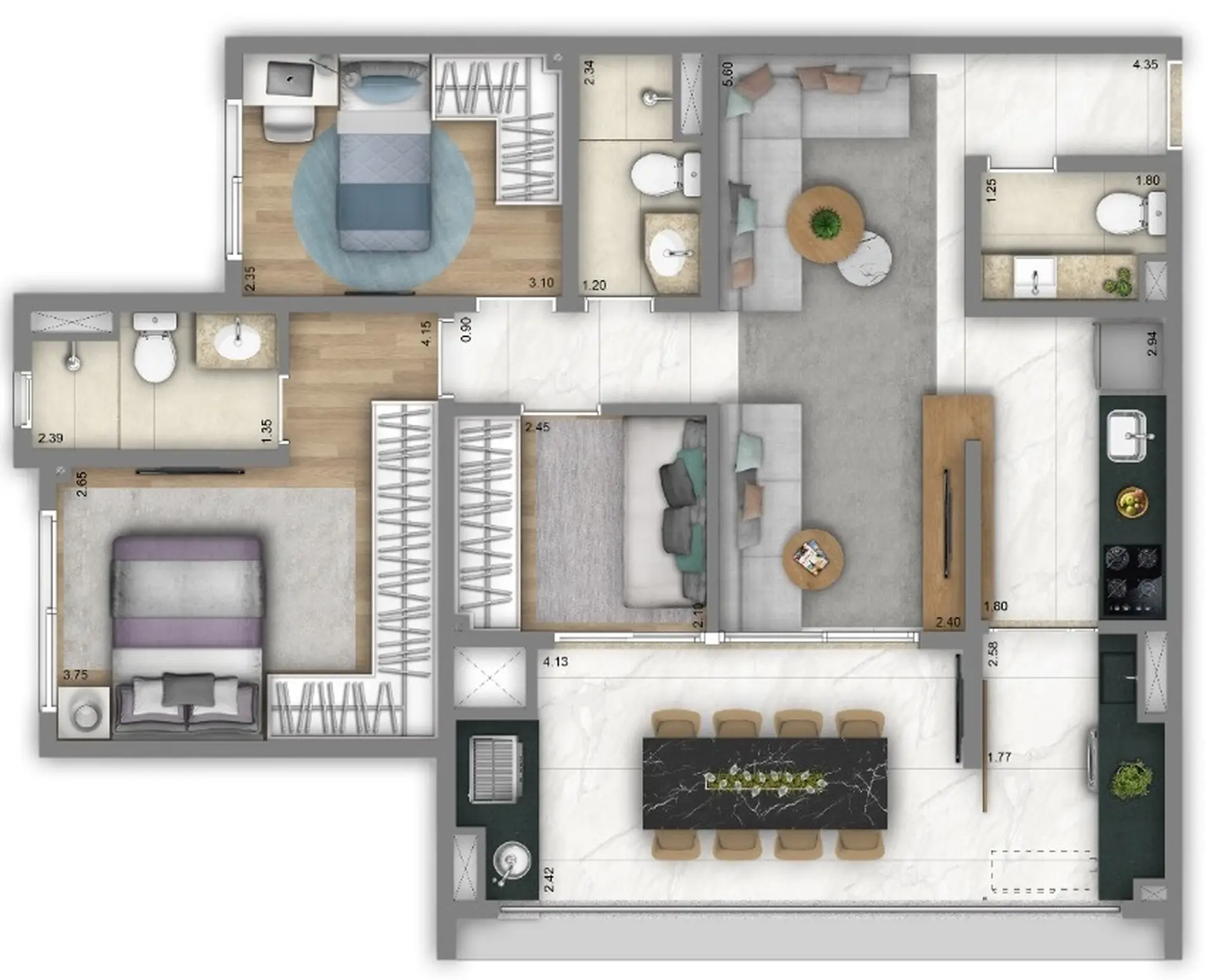 Planta 1 – Living Unique Freguesia do Ó