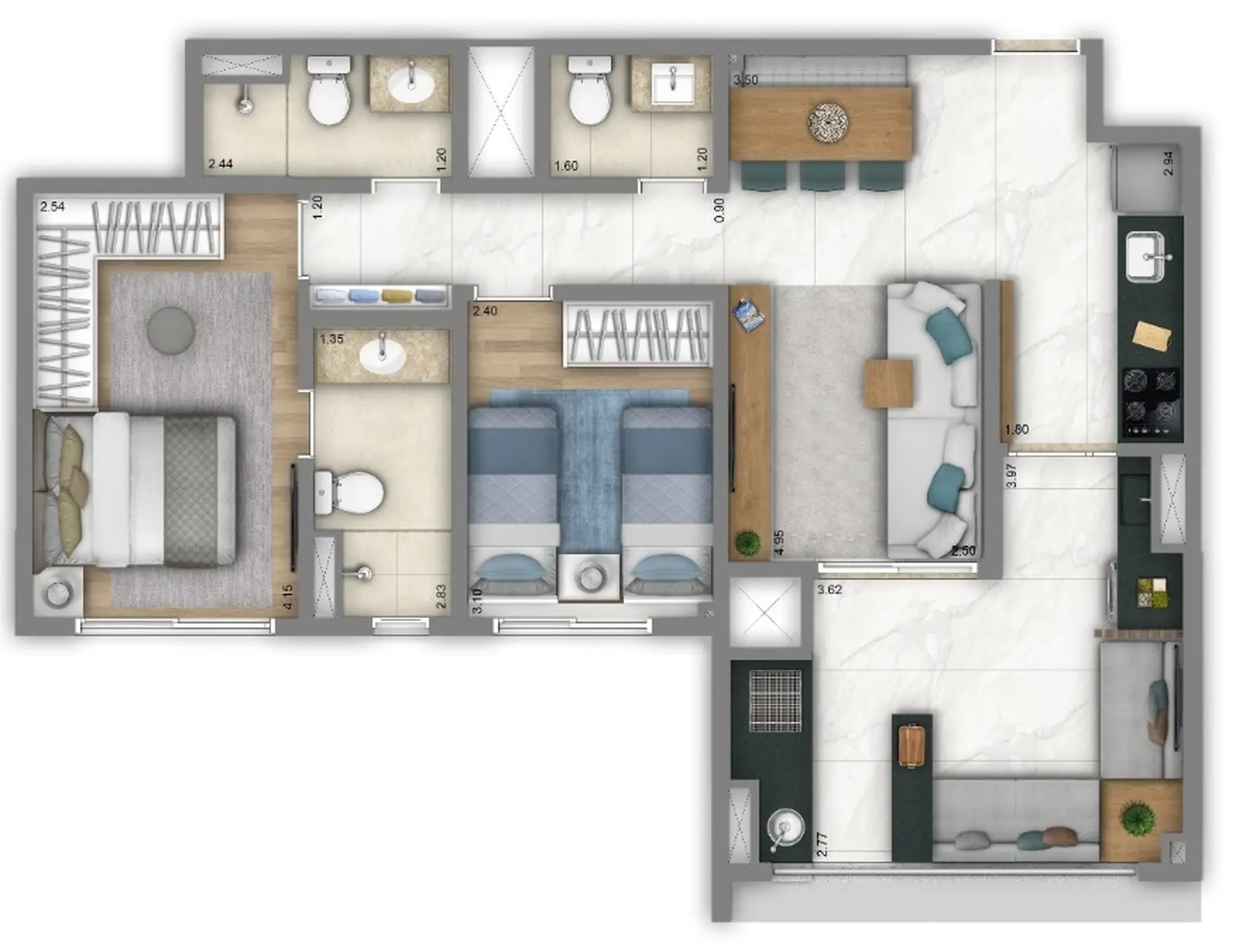 Planta 3 – Living Unique Freguesia do Ó