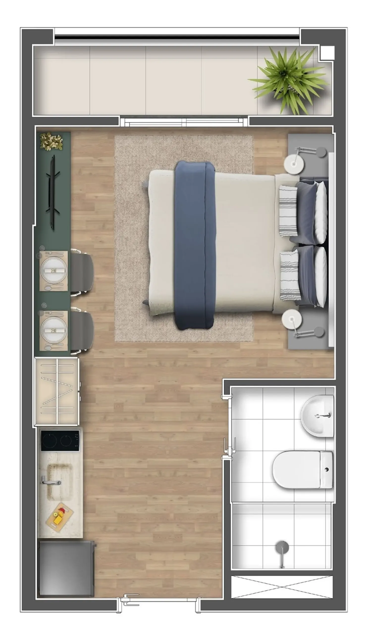 Planta 1 – Mundo Apto Brooklin