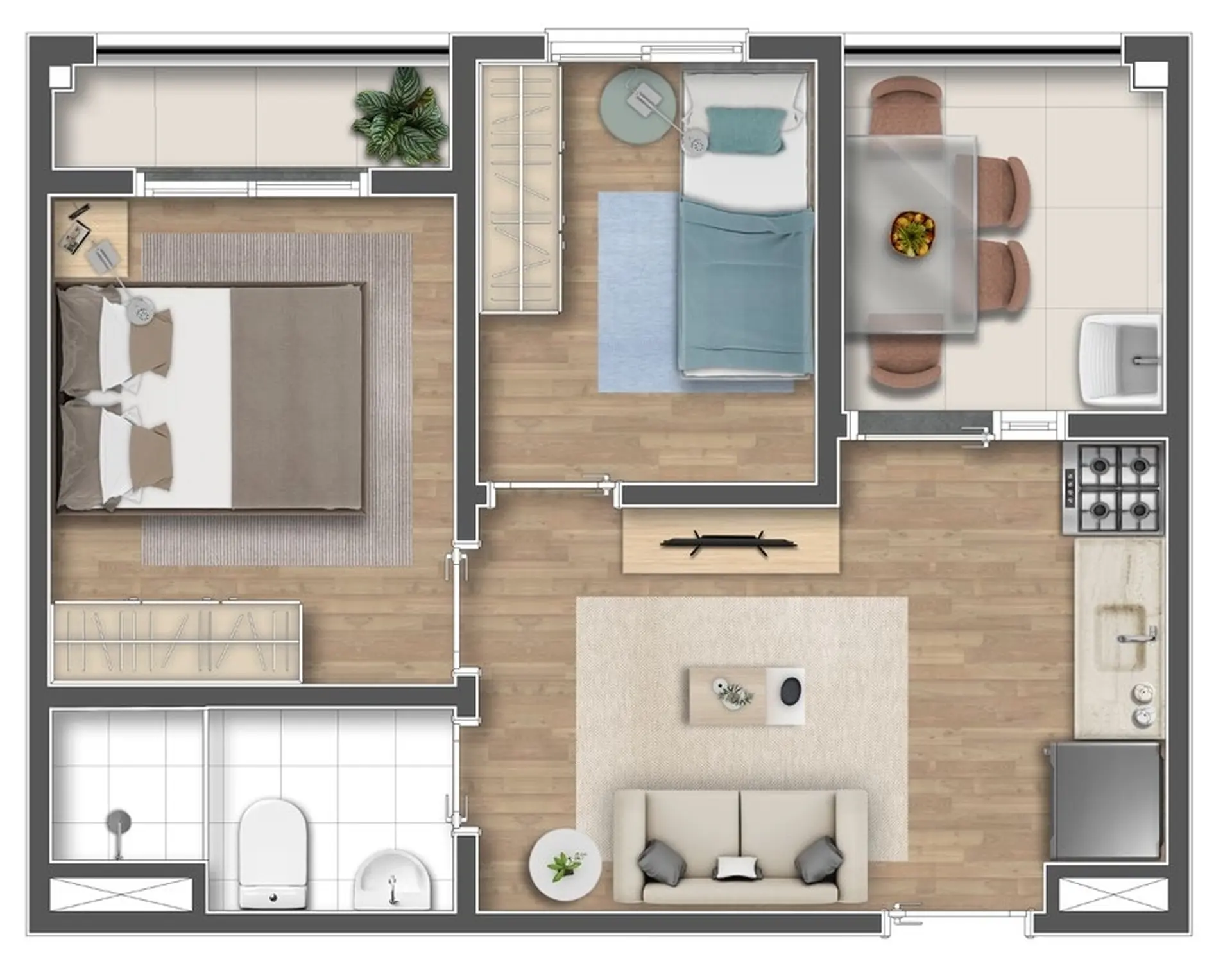 Planta 3 – Mundo Apto Brooklin