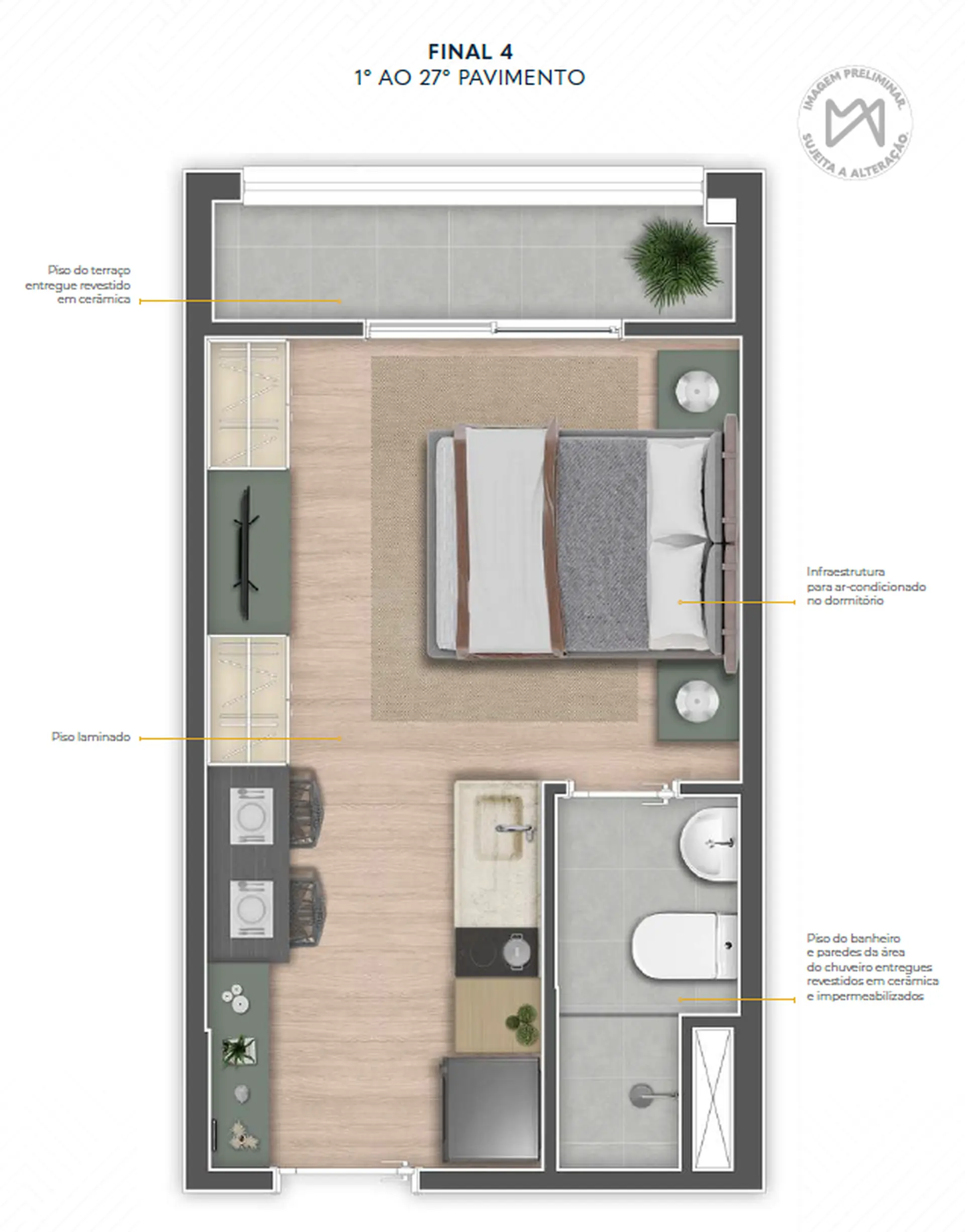 Planta 1 – Mundo Apto Elevato Brooklin