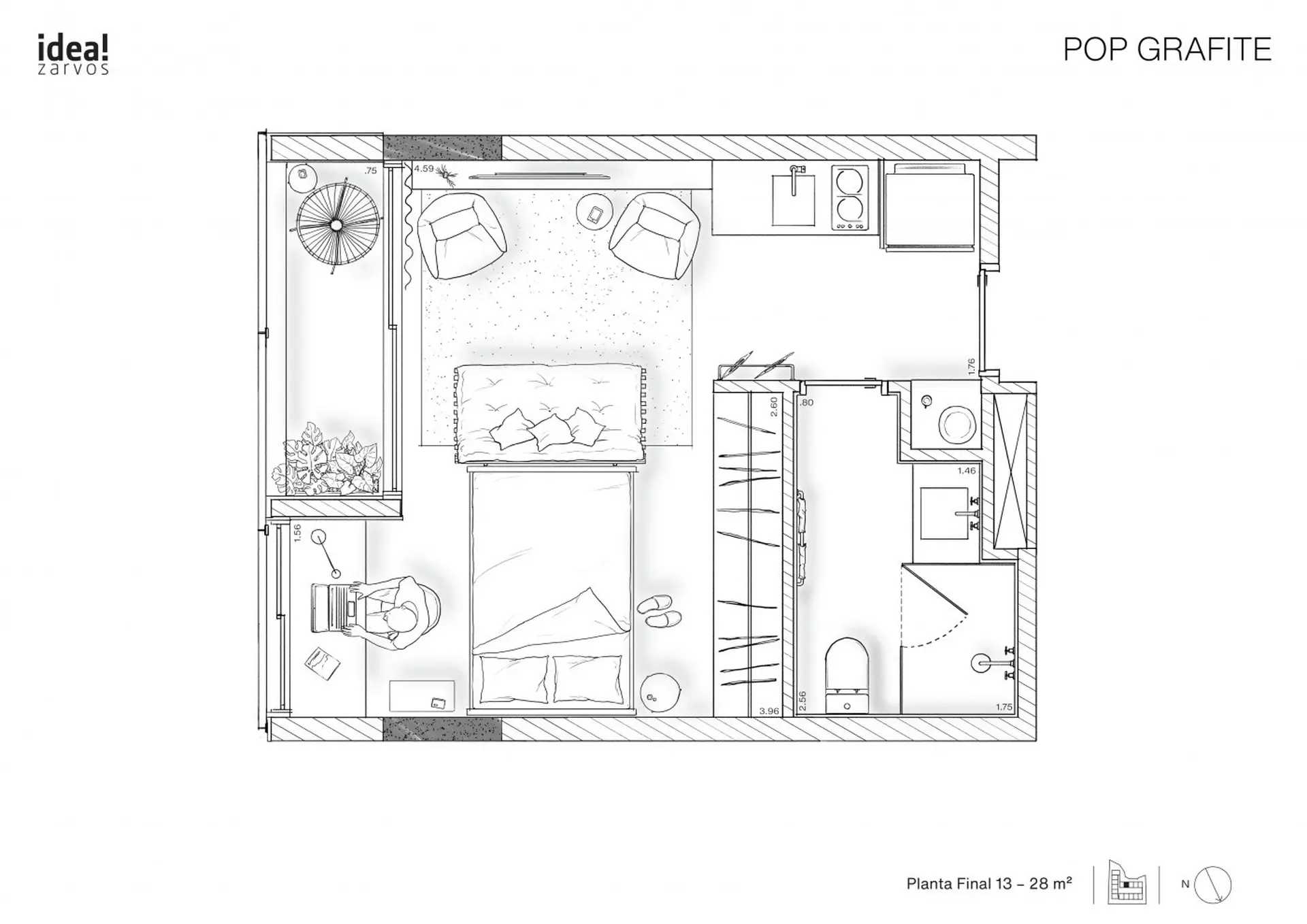 Planta 1 – Pop Grafite – Residencial