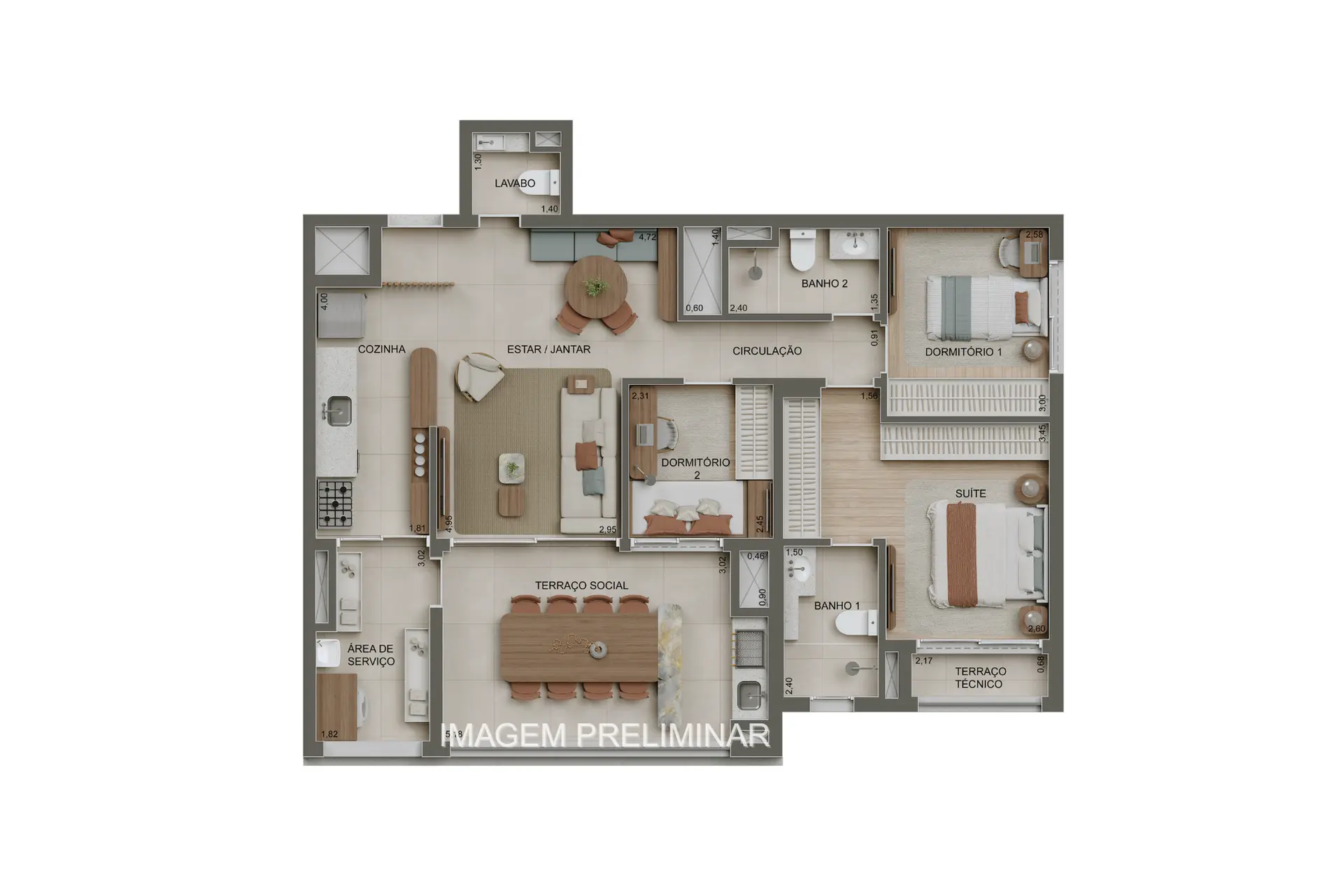 Planta 1 – Alameda Tatuapé Condomínio Clube Residences