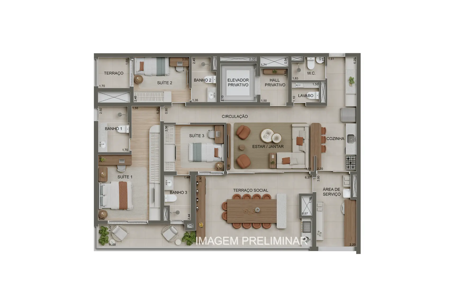 Planta 2 – Alameda Tatuapé Condomínio Clube Residences