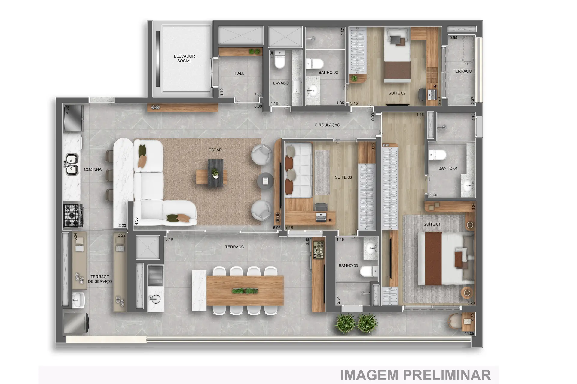 Planta 3 – Auge Resort Tatuapé Residences