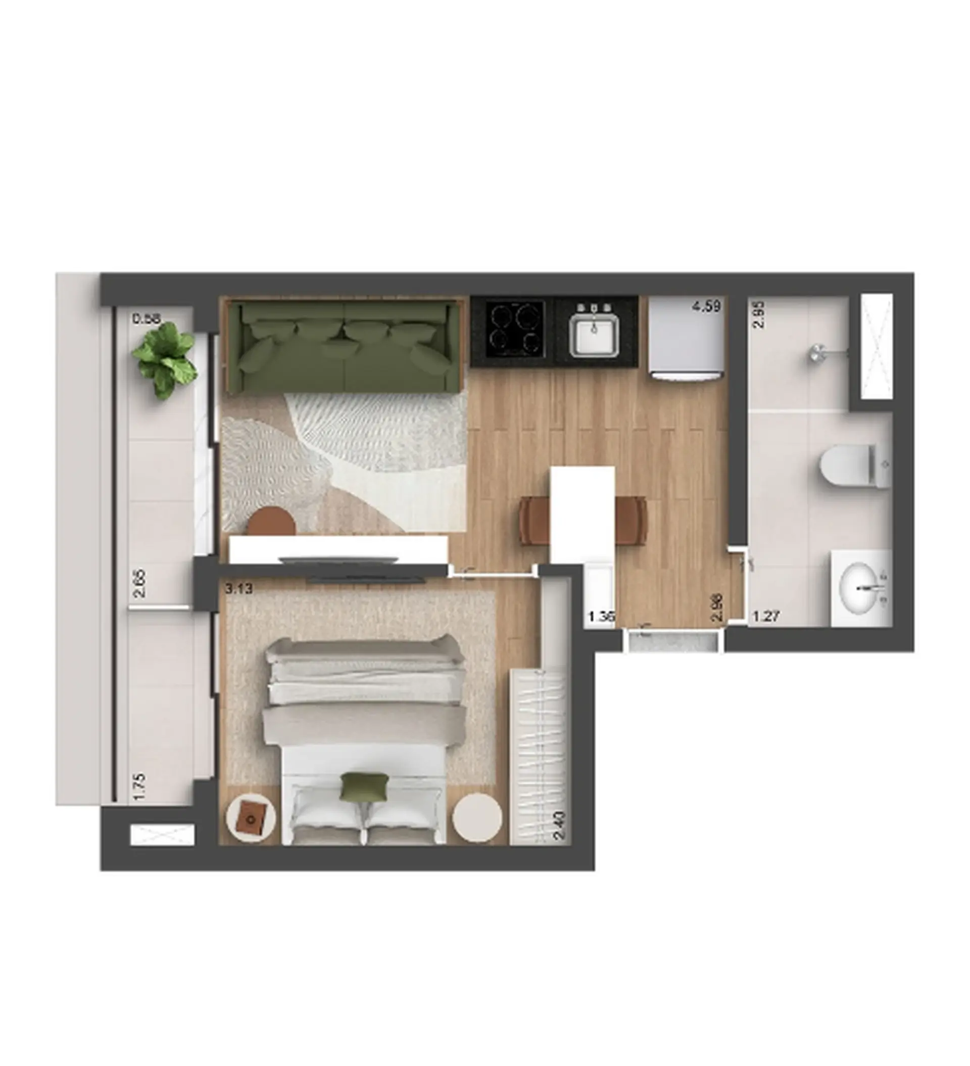Planta 1 – Auren Studios Vila Clementino