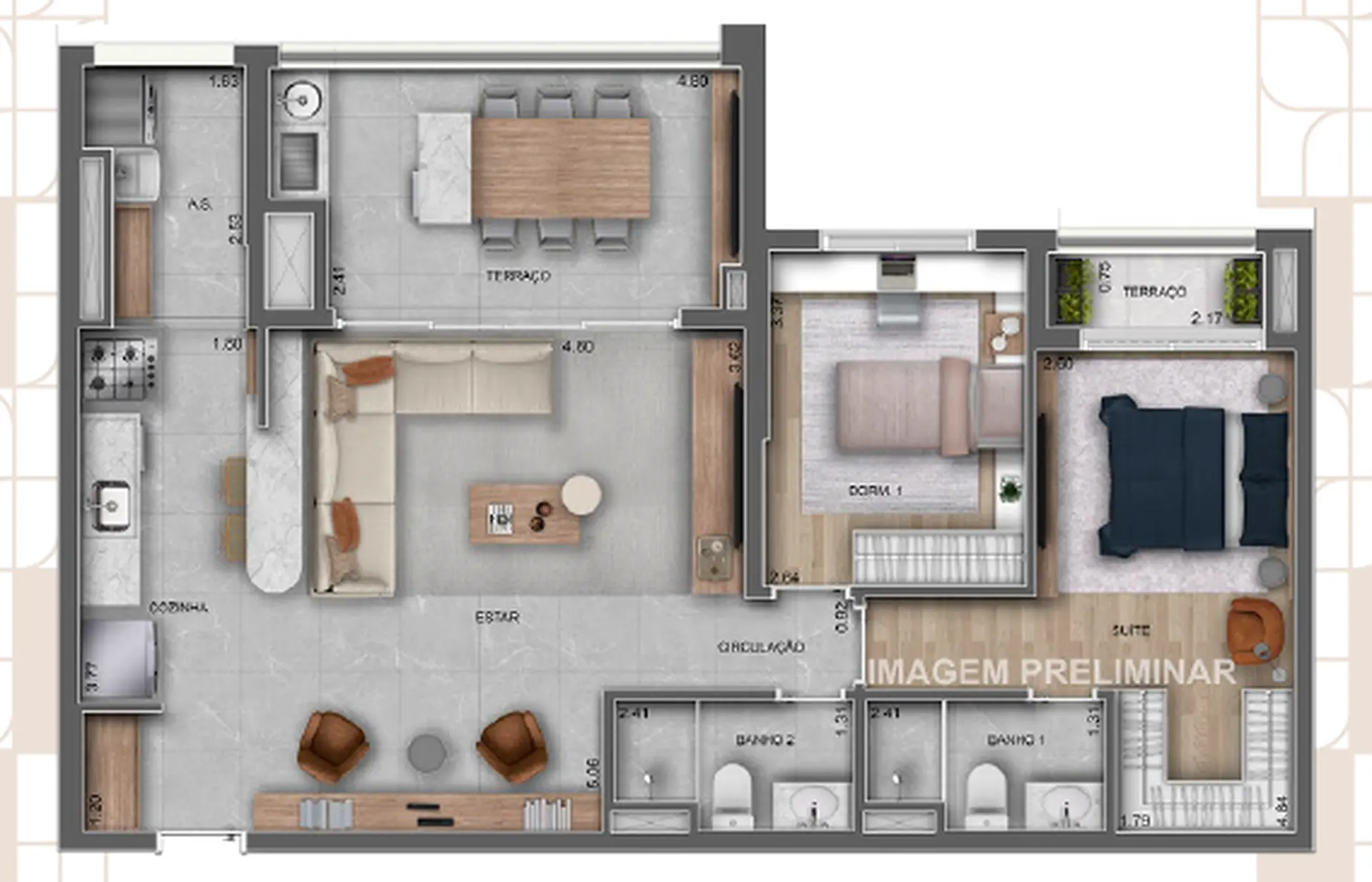 Planta 2 – Parque Diálogo Vila Ema Residences
