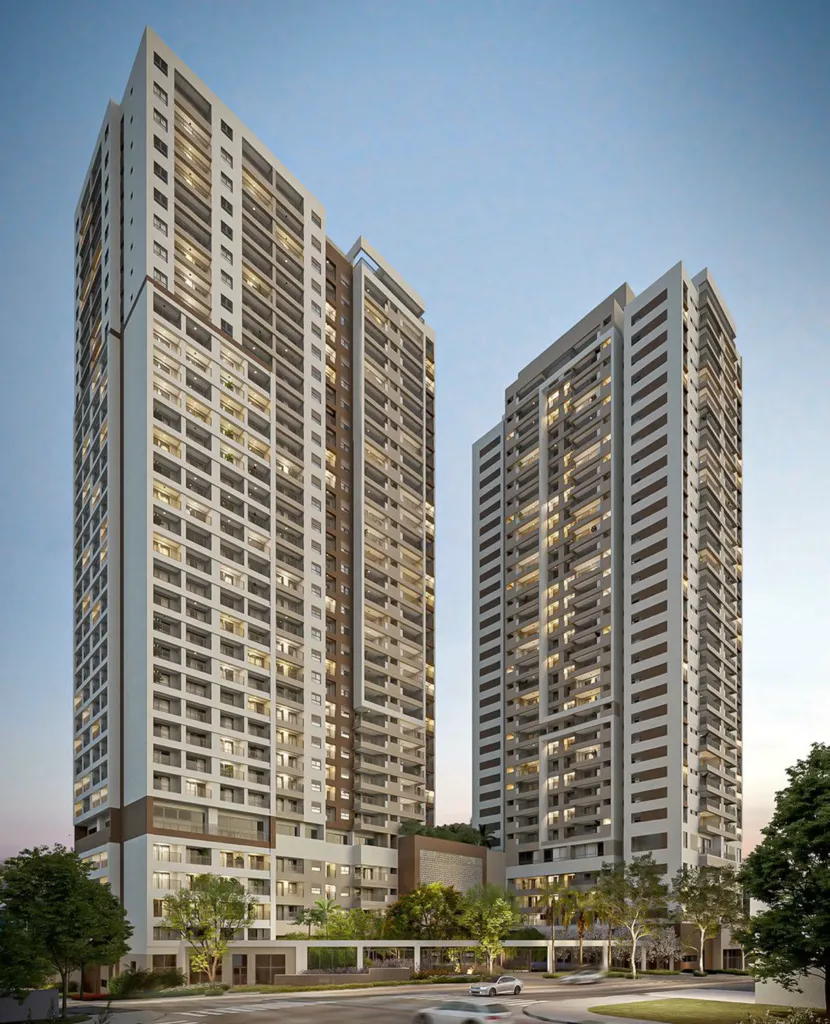 Fachada do empreendimento Parque Diálogo Vila Ema Residences