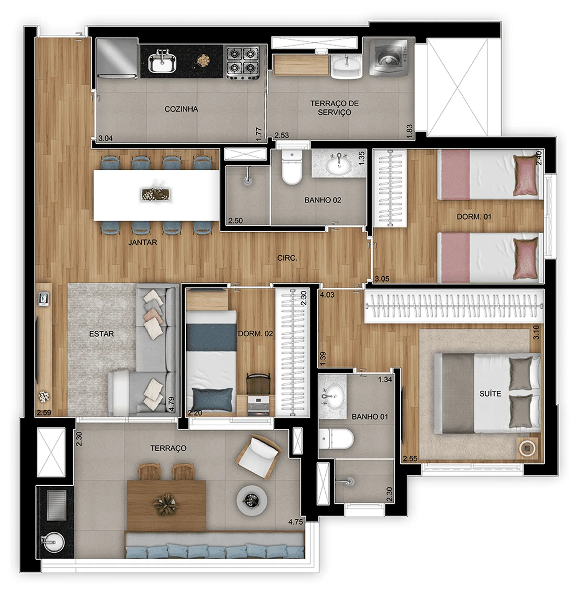 Planta 3 – Varanda Vila Ema