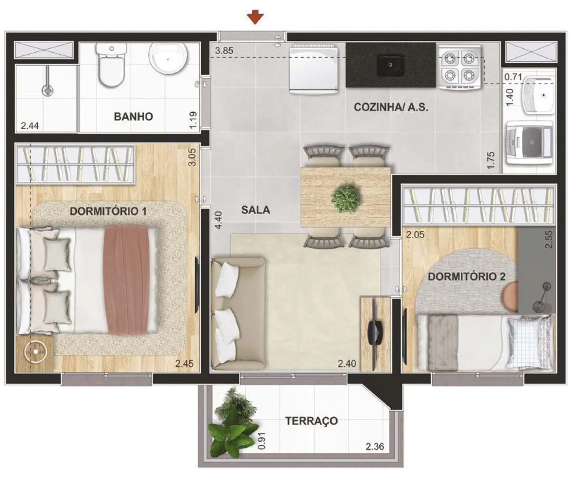 Planta 3 – Cidade Parque Guarapiranga | Condomínio Atlântica