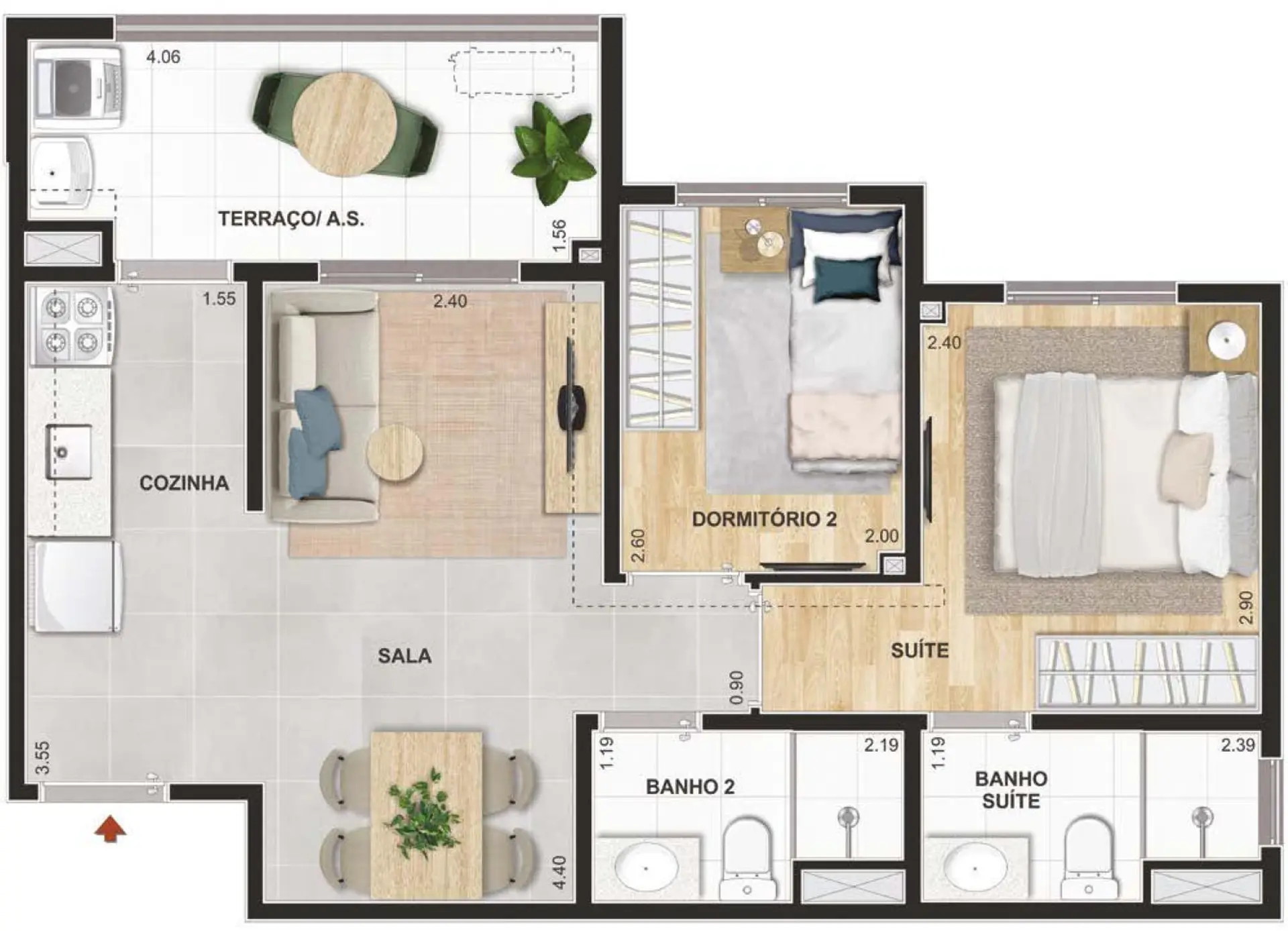 Planta 1 – Cidade Parque Guarapiranga | Condomínio Atlântica