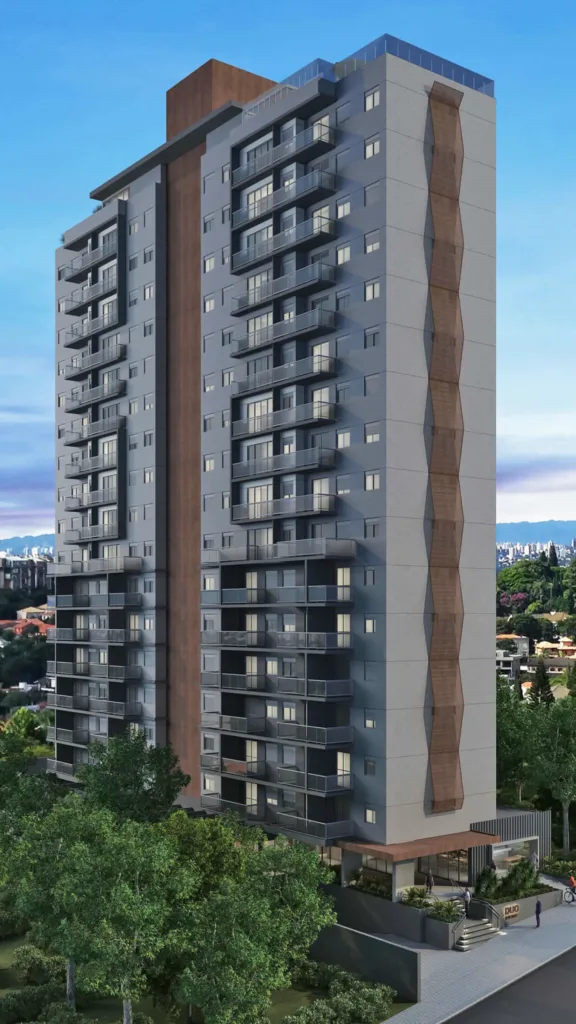 Fachada do empreendimento Duo E-Residence