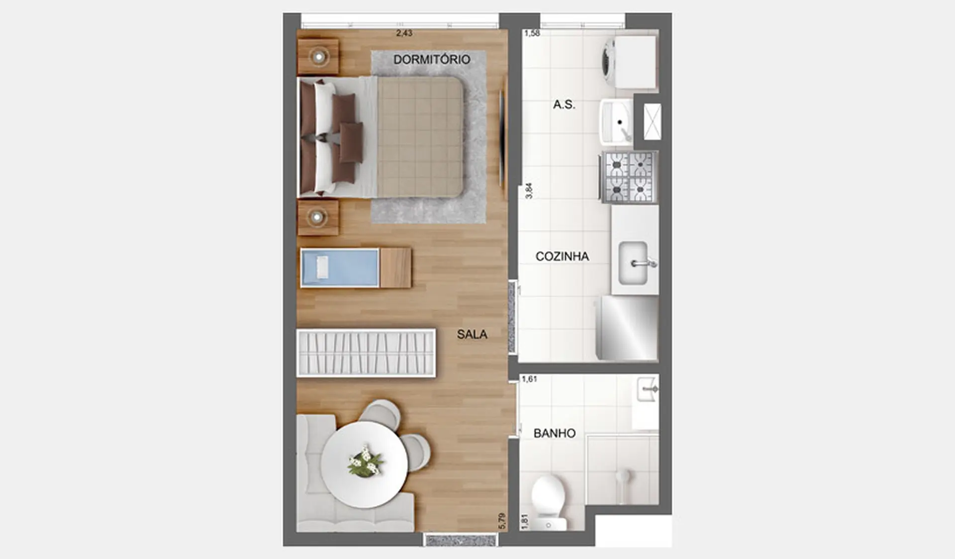Planta 1 – Fit Casa Brás
