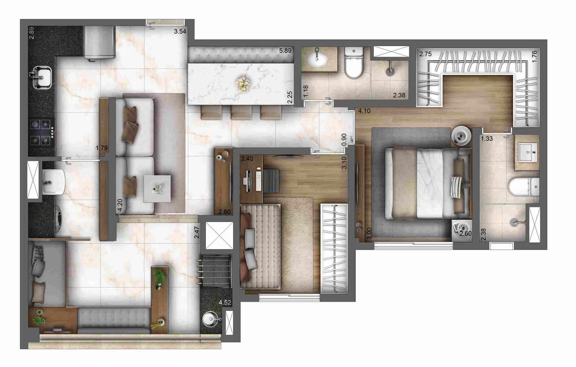 Planta 1 – Living Ipiranga