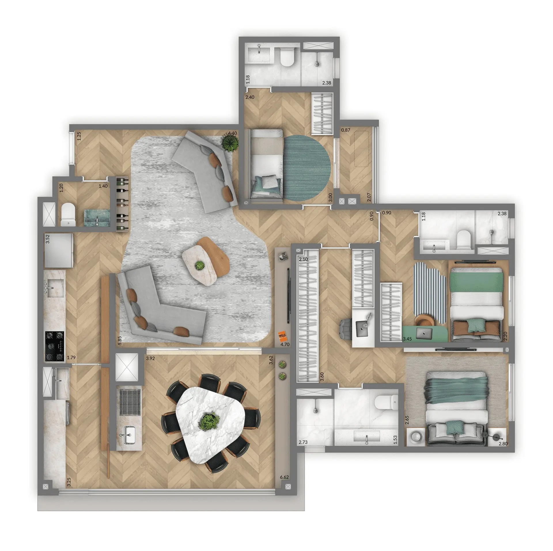 Planta 1 – Living Pacific Belém
