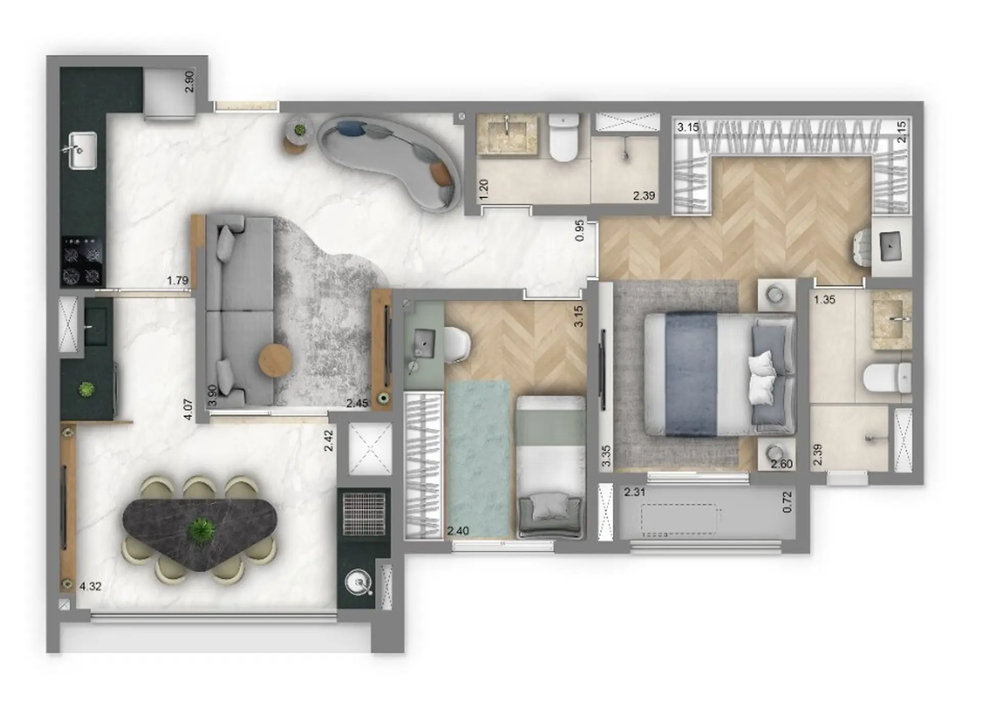 Planta 3 – Living Unique Saúde