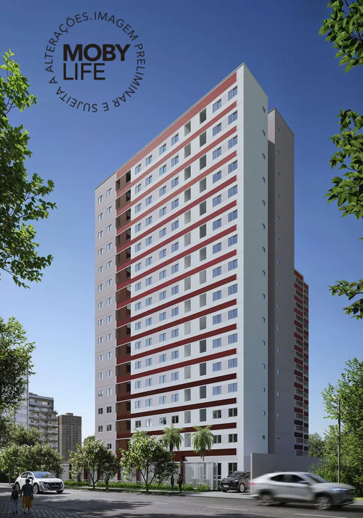 Fachada do empreendimento Moby Life Pacaembu