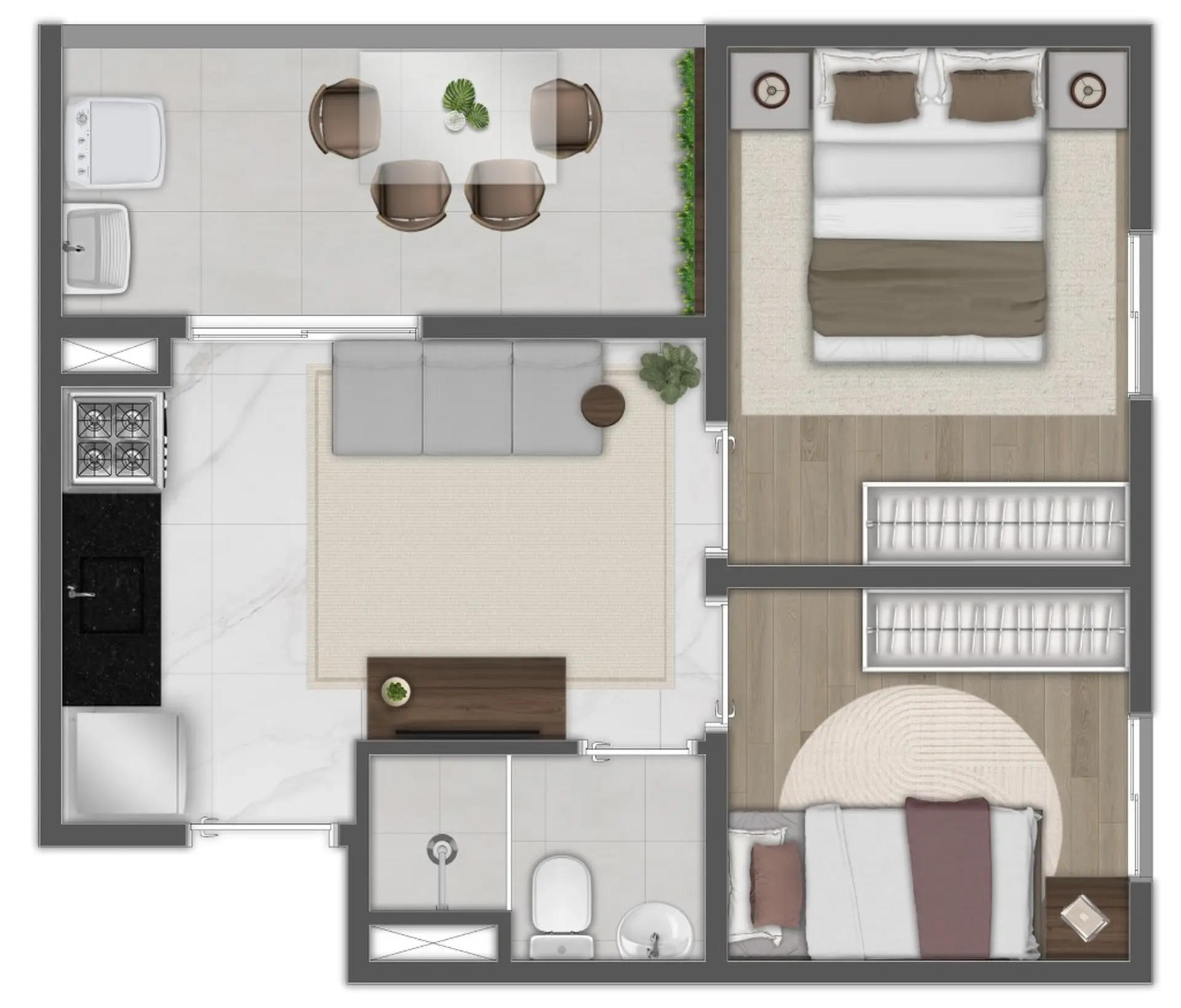 Planta 1 – Mundo Apto Essência Vila Prudente