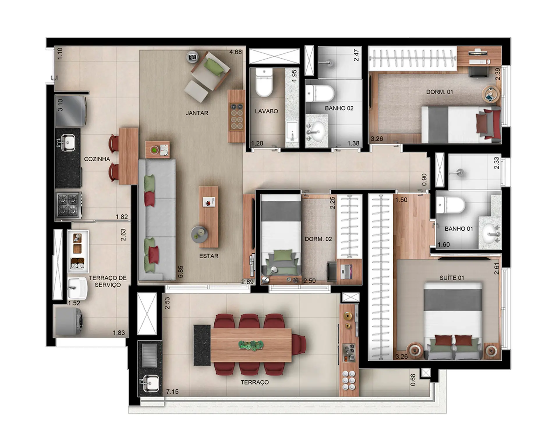 Planta 1 – Walk Alto do Ipiranga