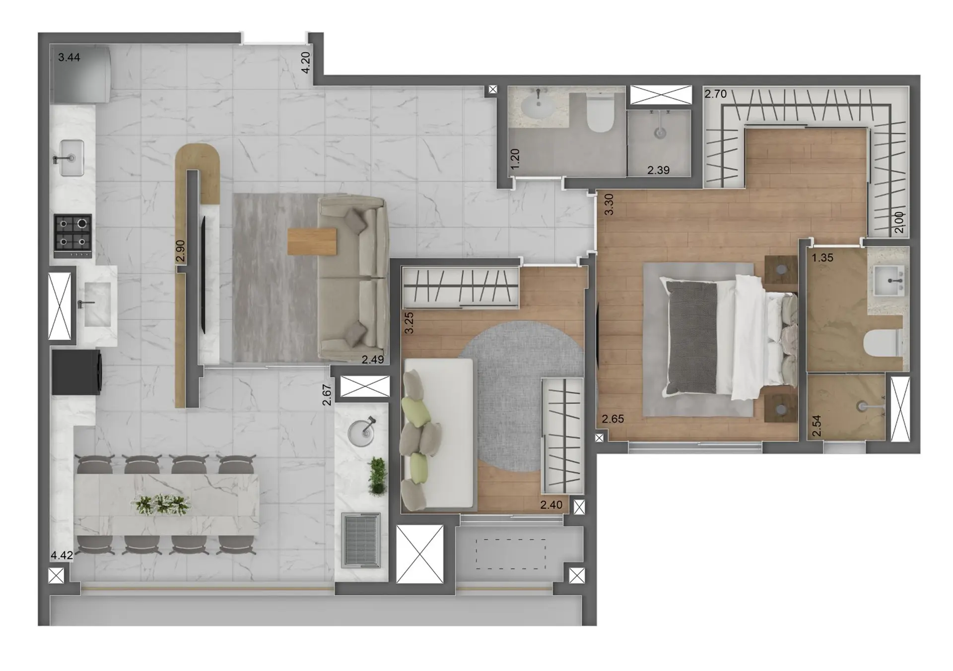 Planta 4 – Living Grand Exclusive Freguesia do Ó