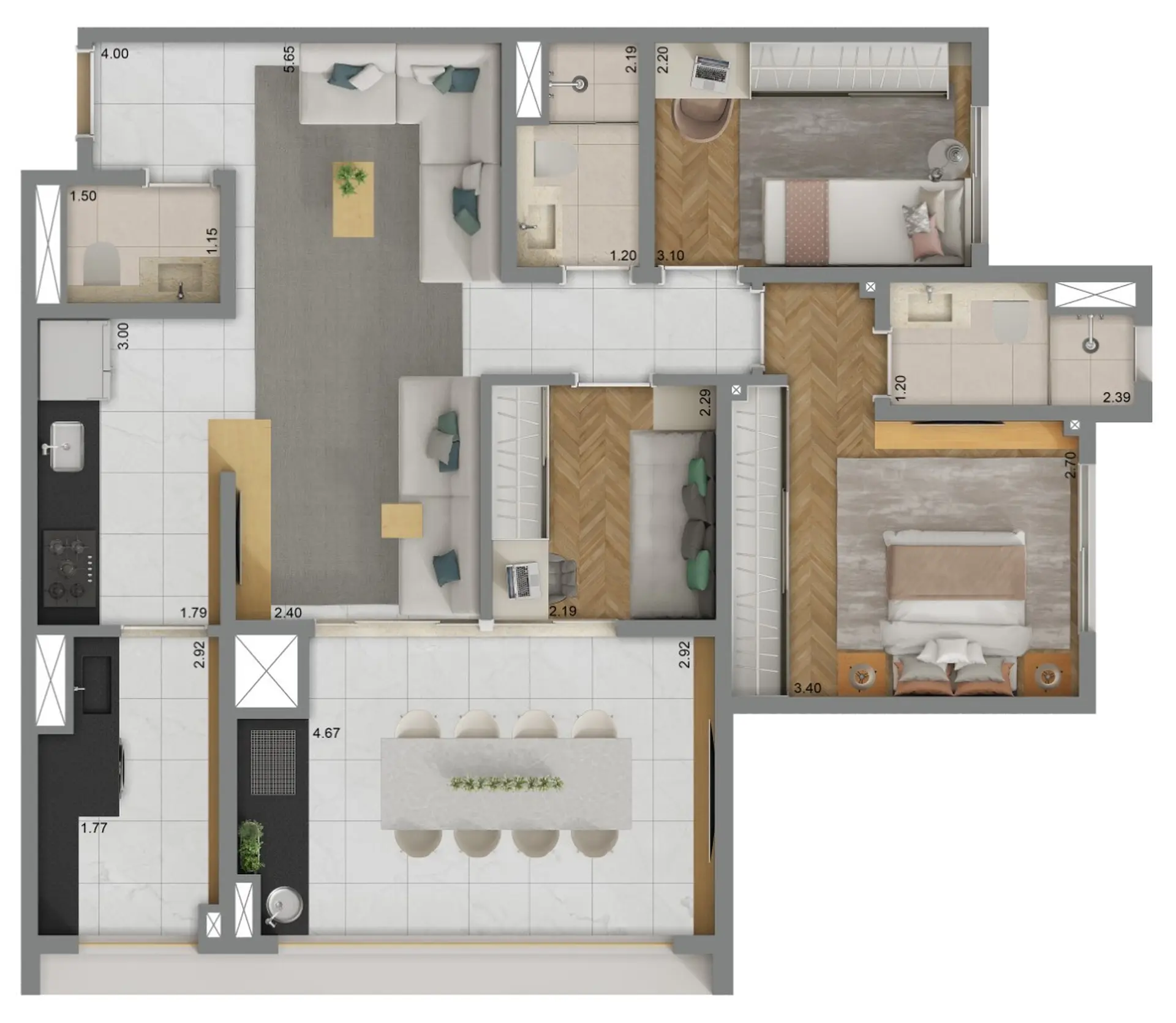 Planta 2 – Living Grand Exclusive Freguesia do Ó