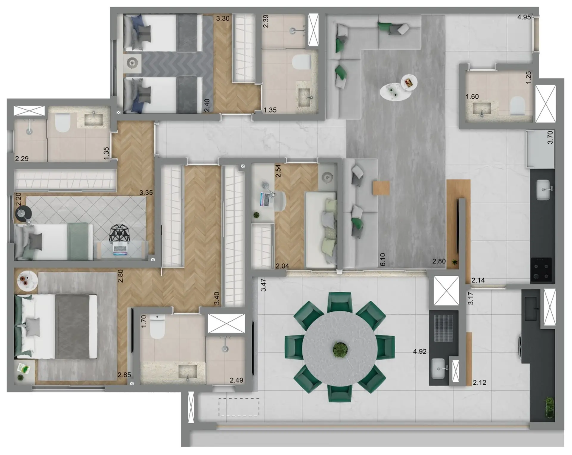 Planta 1 – Living Grand Exclusive Freguesia do Ó