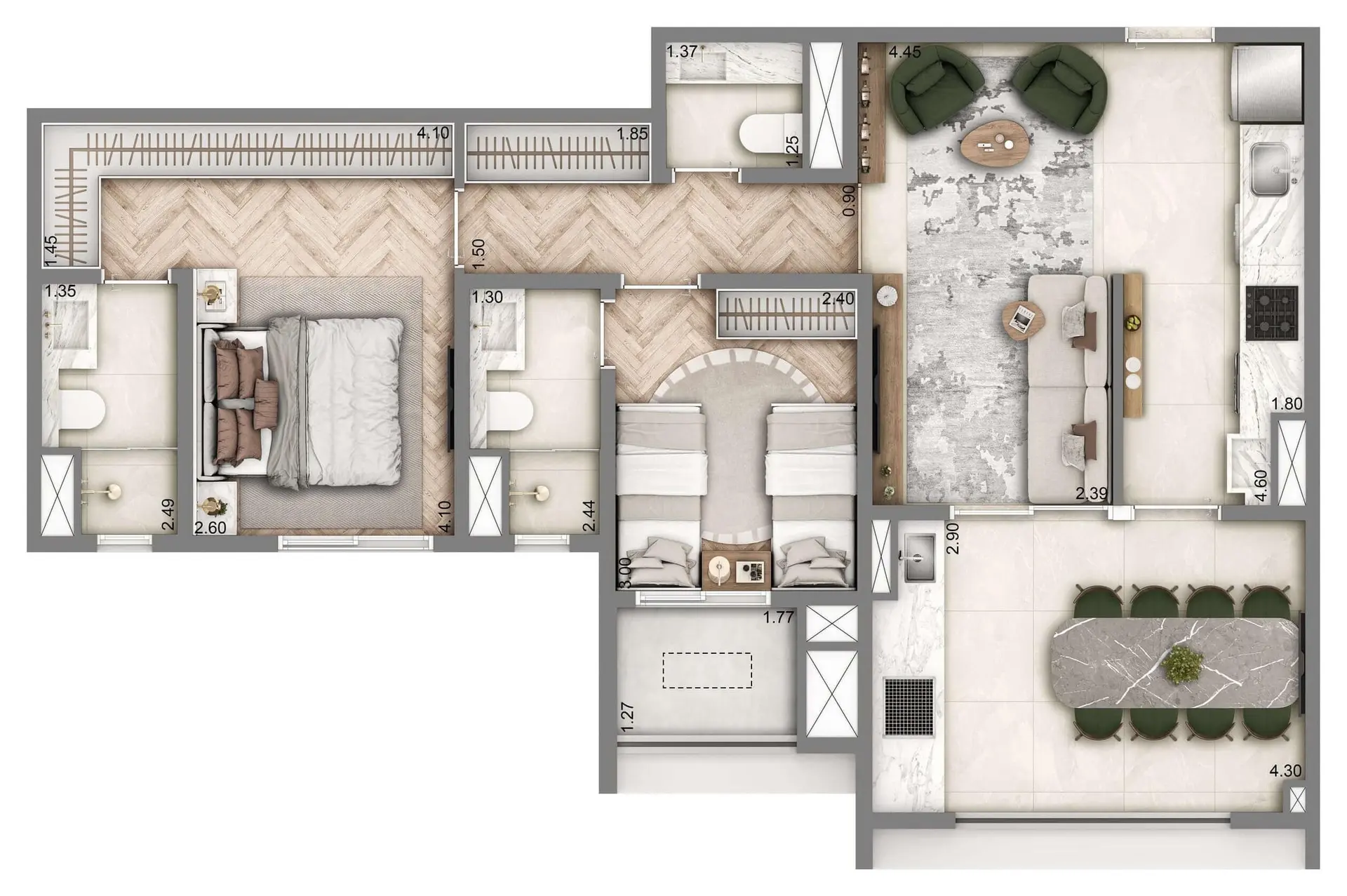 Planta 1 – Wellness Chácara Santo Antônio