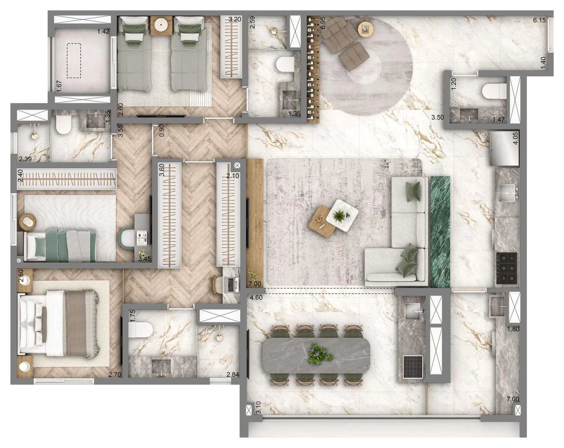 Planta 3 – Wellness Chácara Santo Antônio