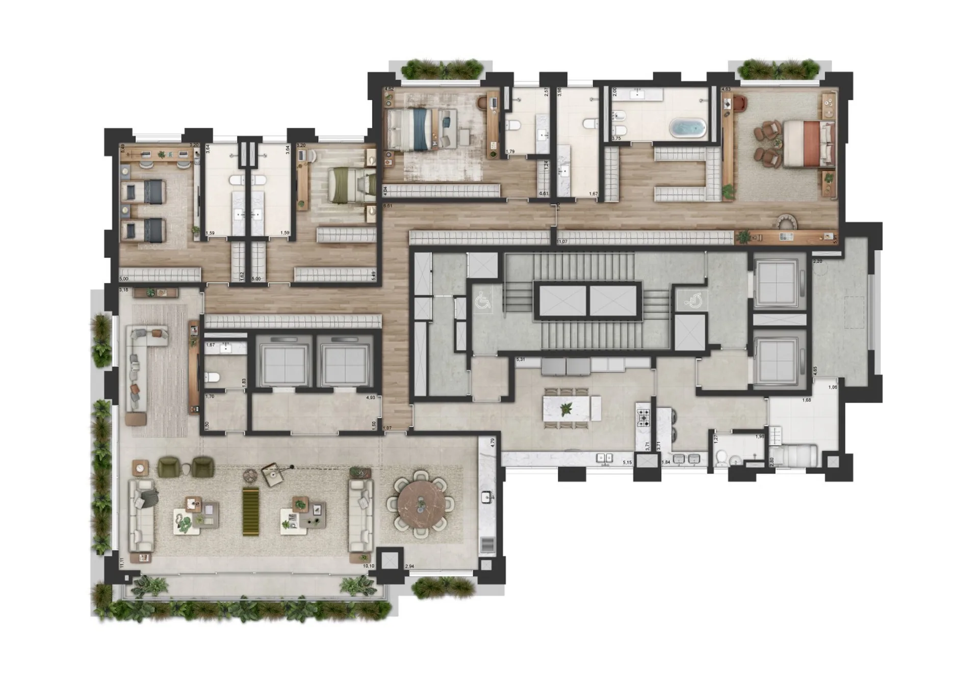Planta do Adolpho Lindenberg em Moema — 4 dormitórios, 433,67 m²