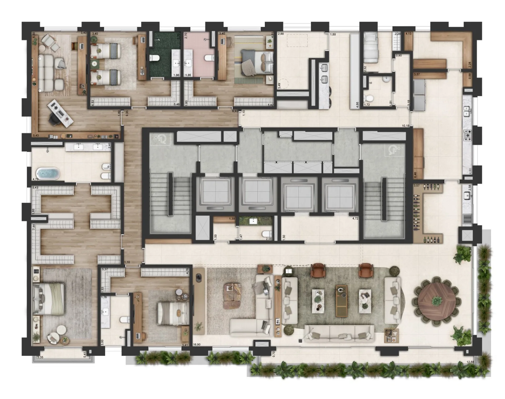 Planta do Adolpho Lindenberg em Moema — 5 dormitórios, 474,88 m²