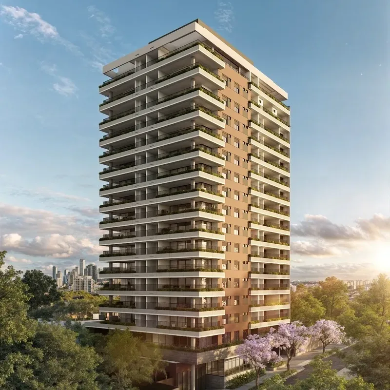 Fachada do Aire Alto de Pinheiros, lançamento em Pinheiros, São Paulo