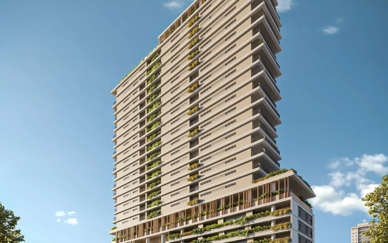 Fachada do Albero, lançamento em Itaim Bibi, São Paulo