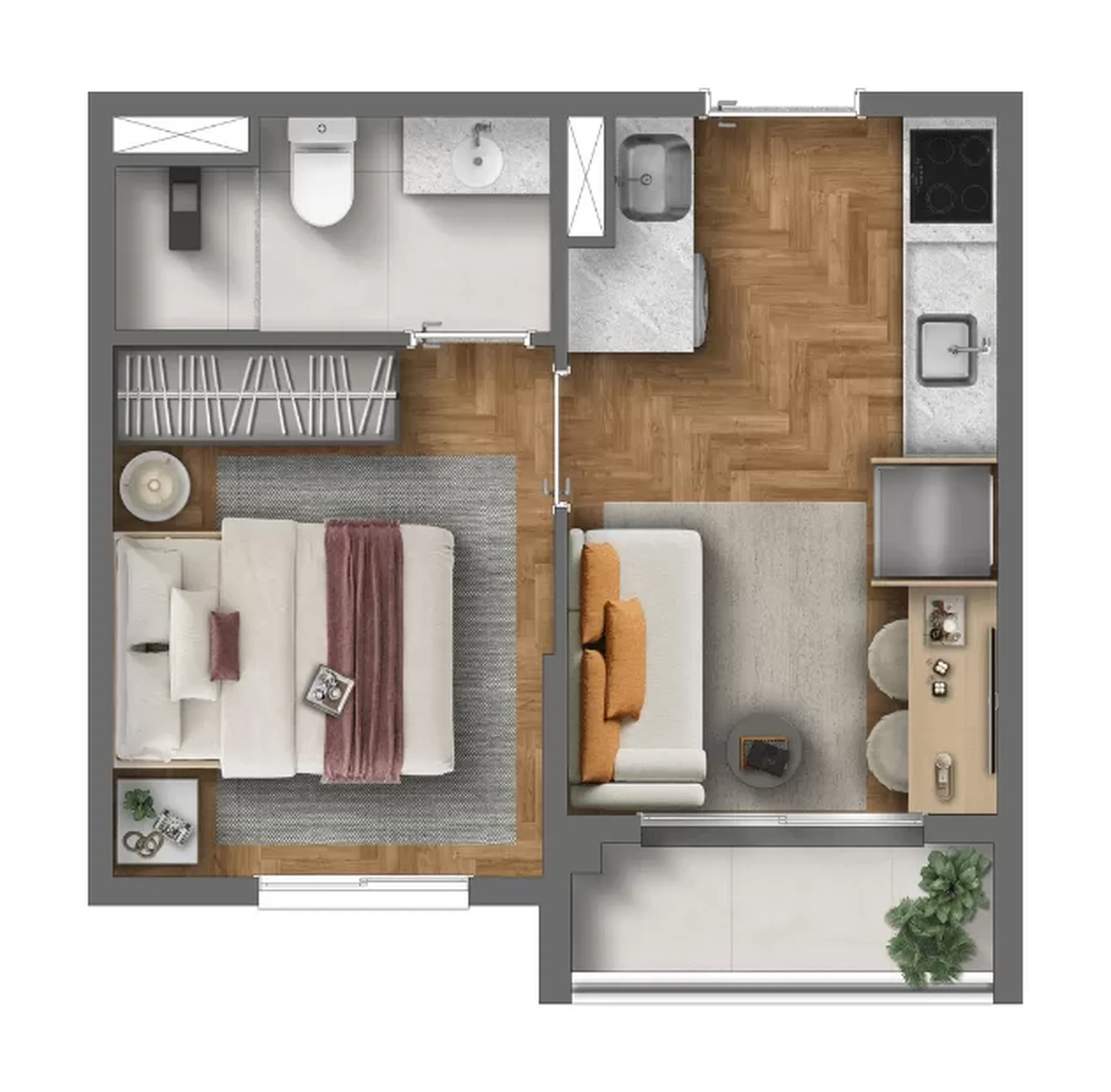 Planta do Alfredo Santo Amaro em Santo Amaro — 1 dormitório, 25 m²