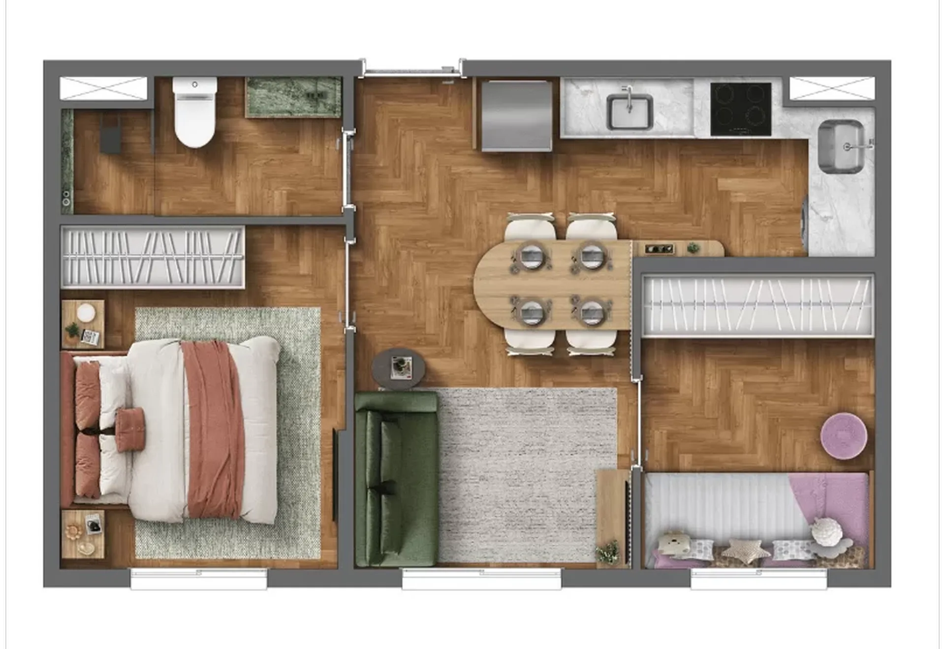 Planta do Alfredo Santo Amaro em Santo Amaro — 2 dormitórios, 32 m²