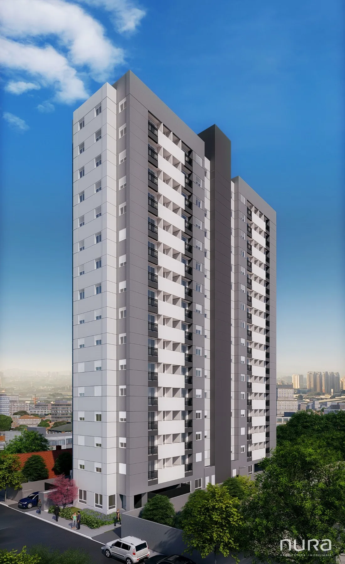 Fachada do Alvorada Residence, lançamento em Itaquera, Zona Leste de São Paulo