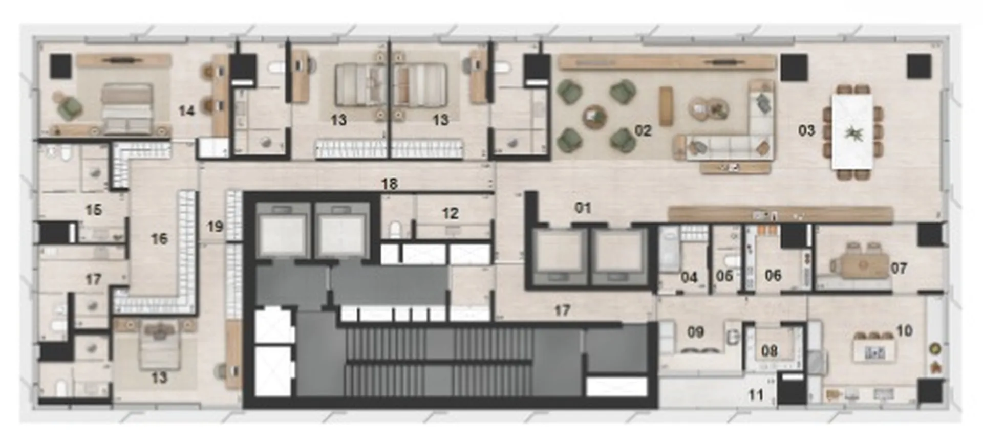 Planta do Arbórea Vista Jardim Europa em Itaim Bibi — 4 dormitórios, 440 m²