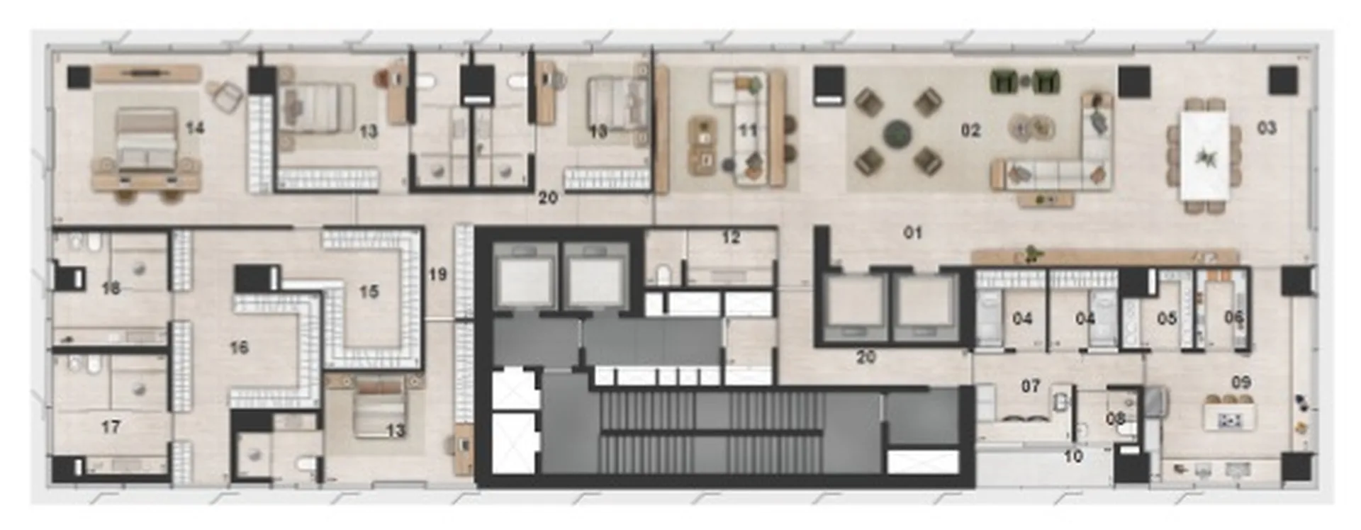 Planta do Arbórea Vista Jardim Europa em Itaim Bibi — 4 dormitórios, 527 m²