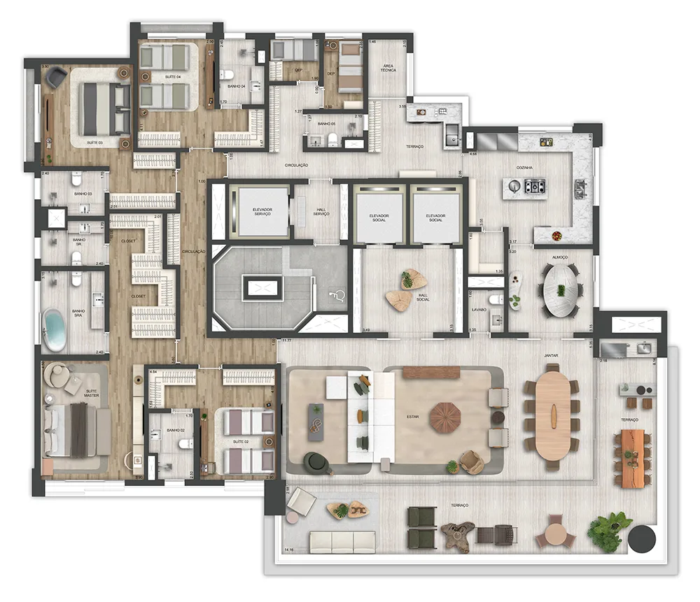 Planta do Arbre Vila Nova Conceição em Vila Nova Conceição — 4 dormitórios, 372 m²