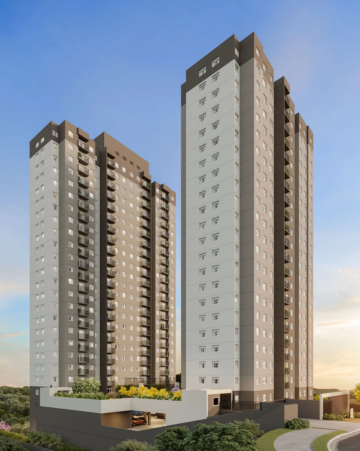 Fachada do Ares do Horto Ipê Amarelo, lançamento em Campo Limpo, São Paulo