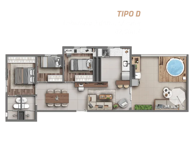 Planta do Arte Vila Matilde em Vila Matilde — 3 dormitórios, 82,68 m²