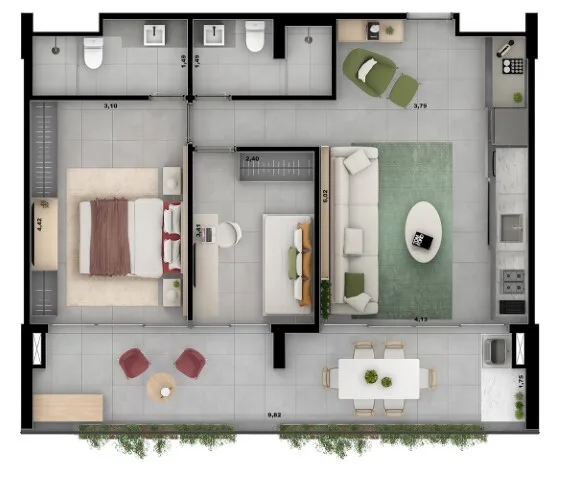 Planta do Artem em Jardim Anália Franco — 2 dormitórios, 83 m²
